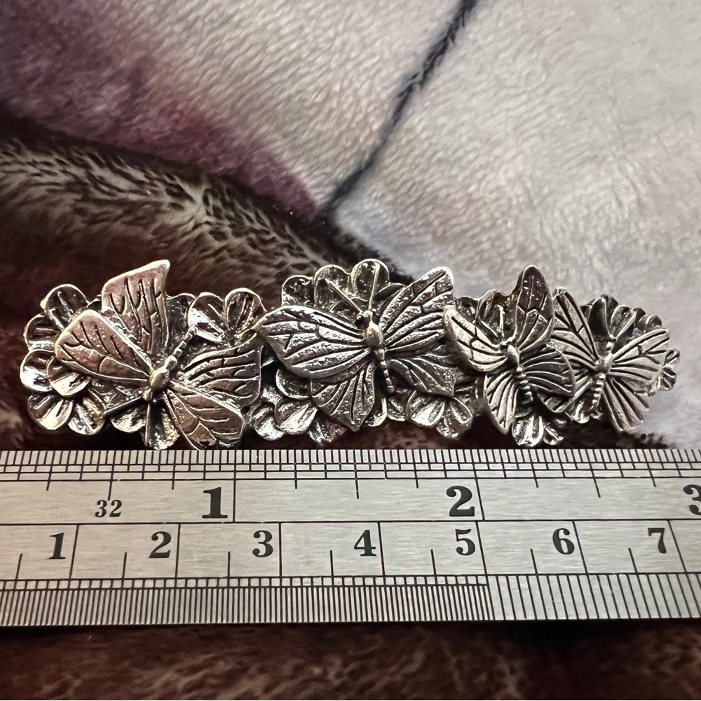 ❤️ Butterfly Garden Barette 3” Romantic Bohemian Design - Picture 3 of 7